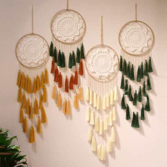 UO Feather Green Boho Dream Catcher Wall Hanging - Picture 9 of 10